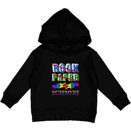 Rock Paper Scissors Lesbian Couple LGBTQ Pride Mon Kids Pullover Hoodies