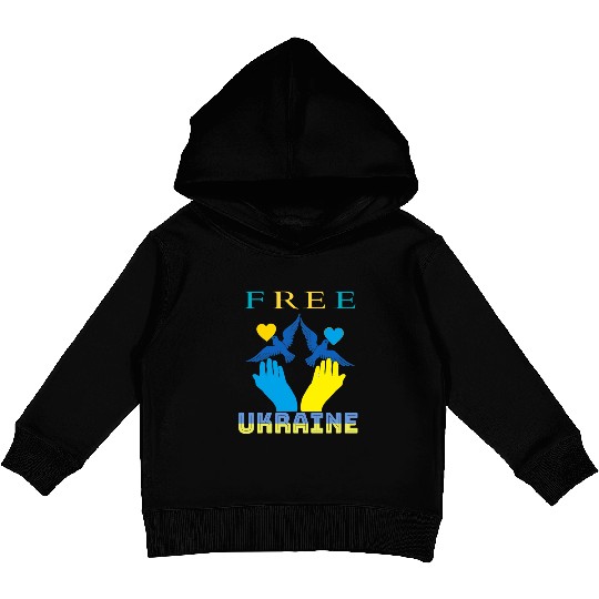 Free Ukraine. Peace not War. Kids Pullover Hoodies