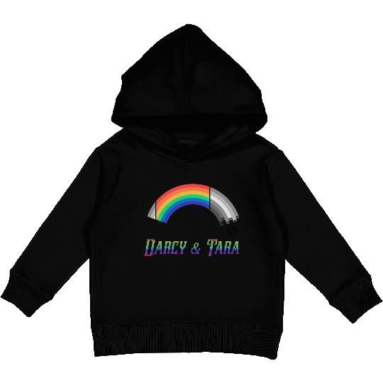 Heartstopper Rainbow Darcy and Tara LBGTQIA+ Kids Pullover Hoodies