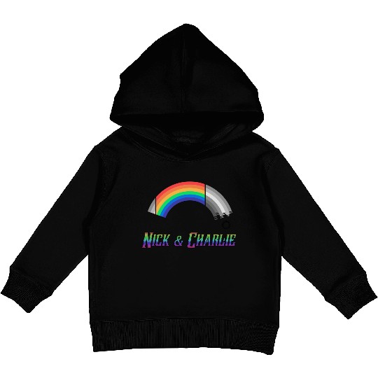 Heartstopper Rainbow LBGTQIA+ Nick and Charlie Kids Pullover Hoodies