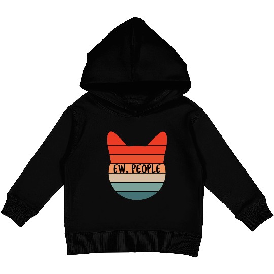 Ew People Cat Retro Sunset Colors Kids Pullover Hoodies