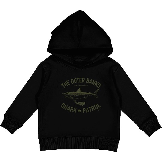 OBX Shark Patrol OBX Vintage Army Green Kids Pullover Hoodies