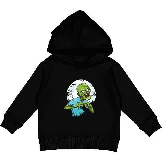 Creepy Scary Zombie Cute Adorable Halloween Zombie Kids Pullover Hoodies