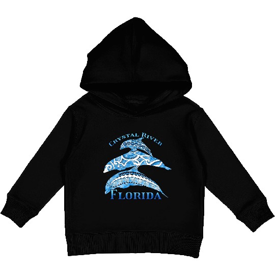 Crystal River Florida Vacation Tribal Dolphins Kids Pullover Hoodies