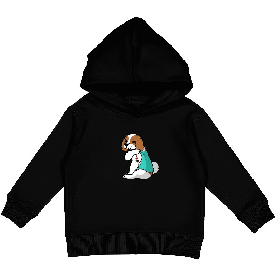 I Love Dad Cavalier King Charles Spaniel Kids Pullover Hoodies