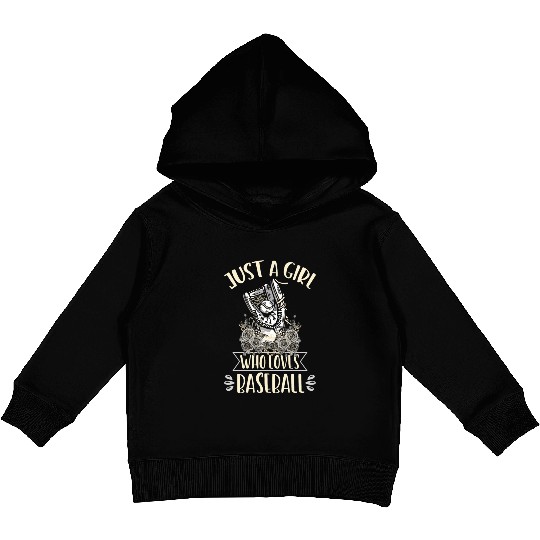 Girl Baseball Player Cute Baseball Lover Kids Pullover Hoodies