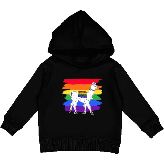 LGBTQ Llama Alpaca Women Gay Lesbian Llama Kids Pullover Hoodies