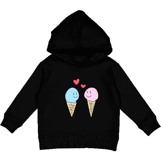 love eat ice cream valentines day sweet Kids Pullover Hoodies