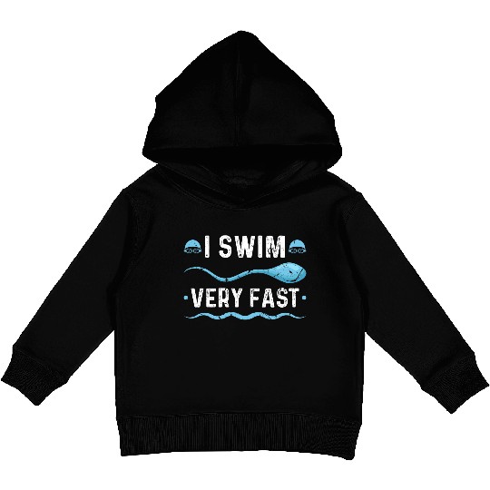 I Swim Fast Swimmer Swimming Kids Pullover Hoodies