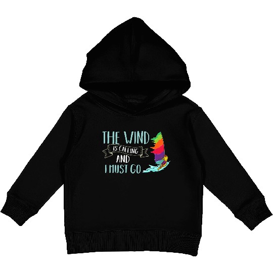 Windsurfing Board Sail Paddle Windsurfer Kids Pullover Hoodies