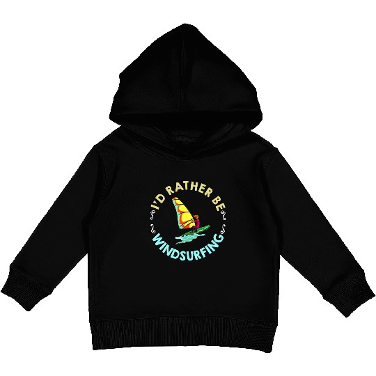 Windsurfing Board Sail Paddle Windsurfer Kids Pullover Hoodies