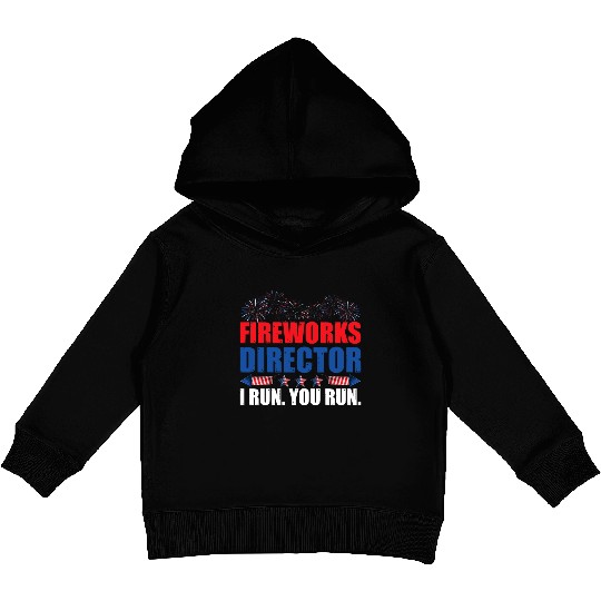Fireworks Director I Run You Run America Flag Kids Pullover Hoodies