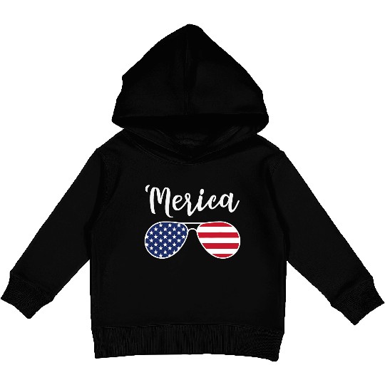 Merica Red Whie And Blue Stars Stripes Sunglasses Kids Pullover Hoodies