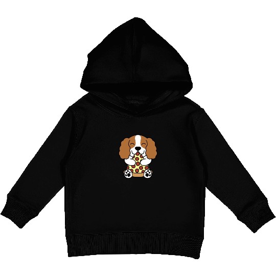 Cavalier King Charles Spaniel Pizza Lover Kids Pullover Hoodies