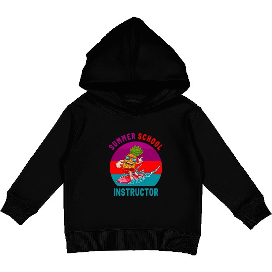Summer School Instructor The Surfing Pineapple Kids Pullover Hoodies