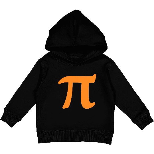 Pi symbol Kids Pullover Hoodies for pi day 3 14 orange symbol