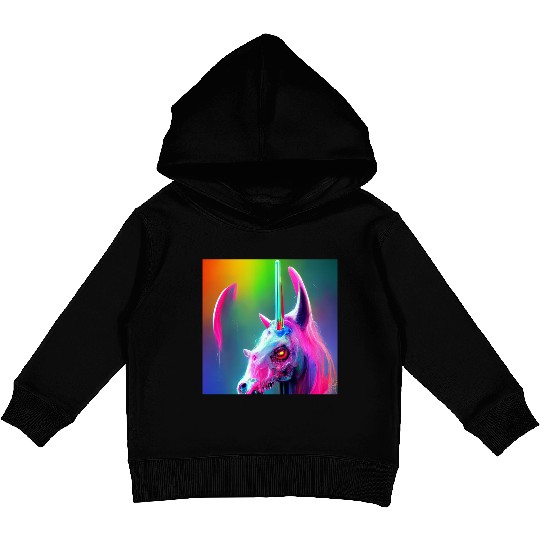 Heavy metal rainbow ultra unicorn Kids Pullover Hoodies