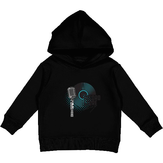 guitar and a microphone for the concert Kids Pullover Hoodies