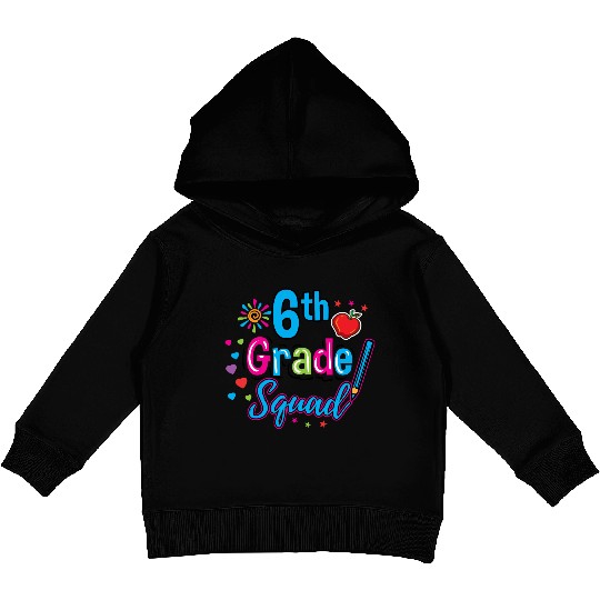 6th Grade Squad Back To School Kids Pullover Hoodies