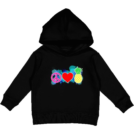 peace love pineapple Kids Pullover Hoodies