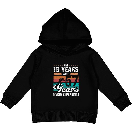 75 Birthday Idea Scuba Diving 75 Year Old Diver Kids Pullover Hoodies