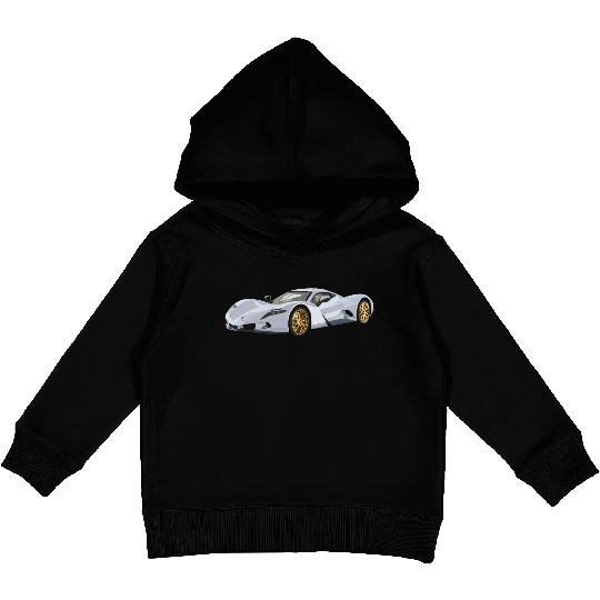 Silver car Kids Pullover Hoodies