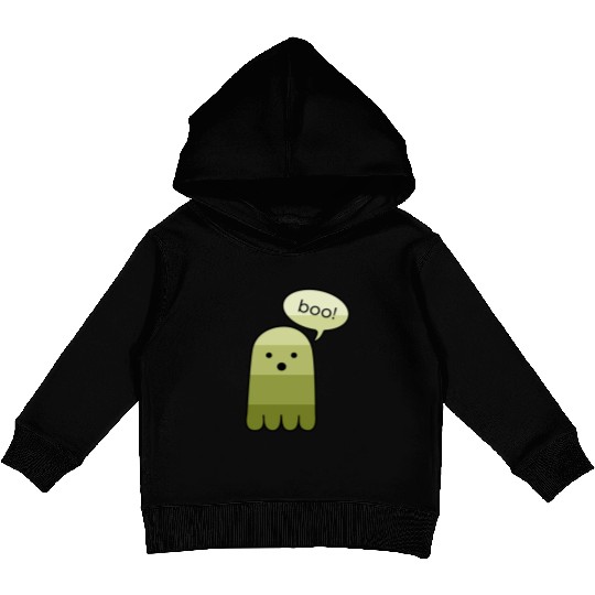 Olive Green Boo Ghost Halloween Kids Pullover Hoodies