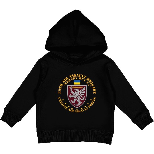 Ukraine 80th Air Assault Brigade Nobody but Us Kids Pullover Hoodies