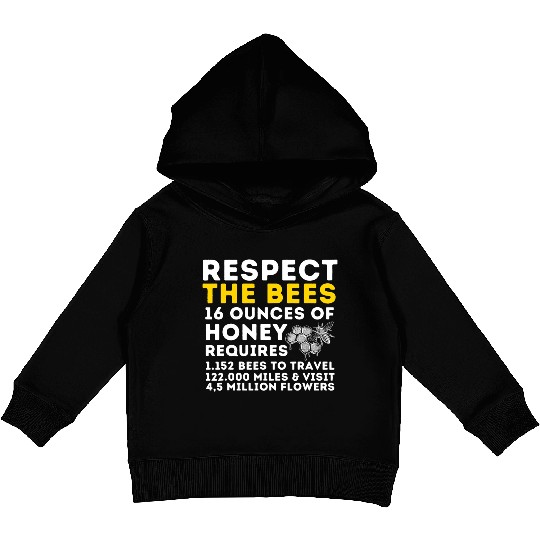 Respect The Bees Bee Lover Beekeeping Beekeeper T Kids Pullover Hoodies