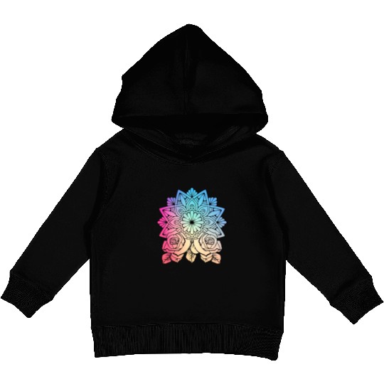 Mandala Rose Art Kids Pullover Hoodies