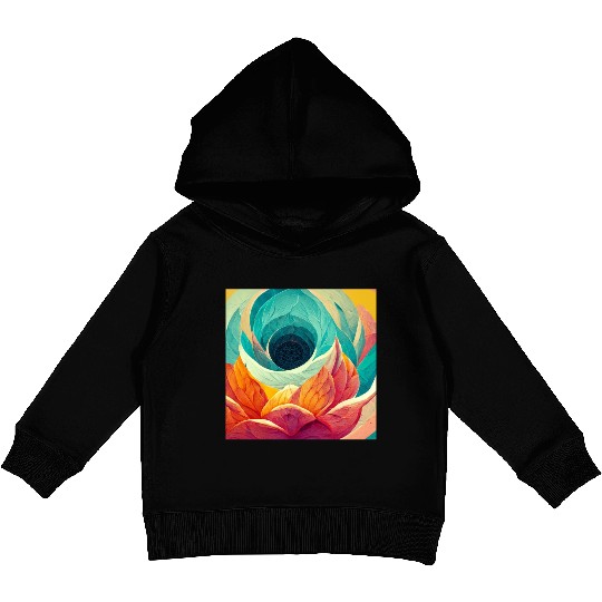 Colorful mandala flower version 6 Kids Pullover Hoodies