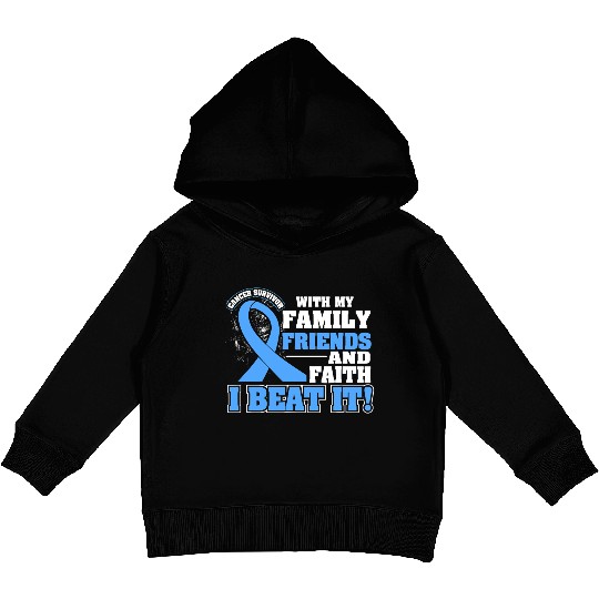 Family Faith I Beat It Prostate Cancer Awareness Kids Pullover Hoodies