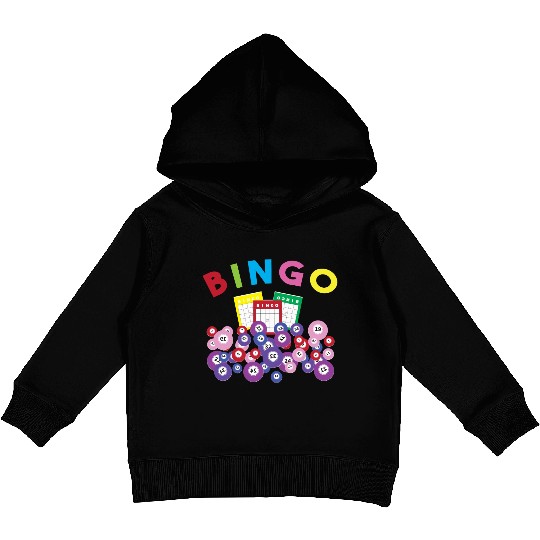 Bingo Card And Balls Card Game Bingo Kids Pullover Hoodies