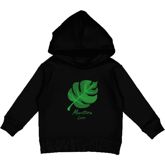 Monstera leaf Love plants green plants gift idea Kids Pullover Hoodies
