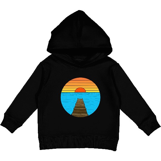 Footbridge sunrise Kids Pullover Hoodies