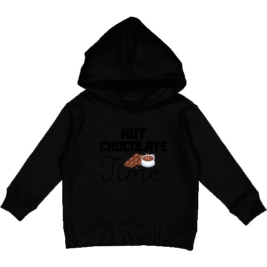 Cute winter quotes - hot chocolate time Kids Pullover Hoodies