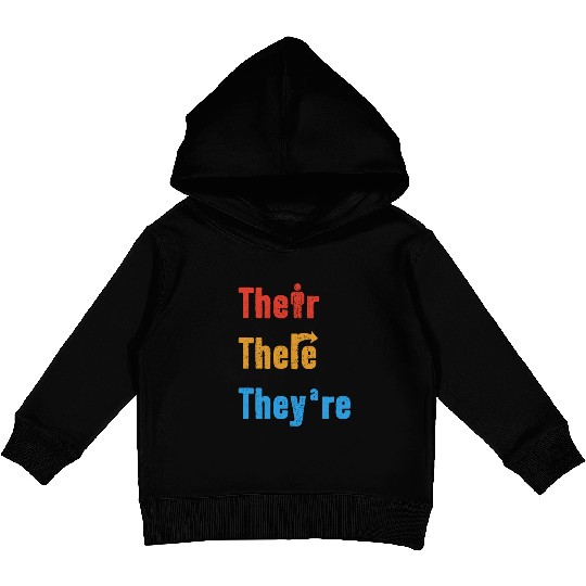 Their There They're English Teacher Grammar Kids Pullover Hoodies