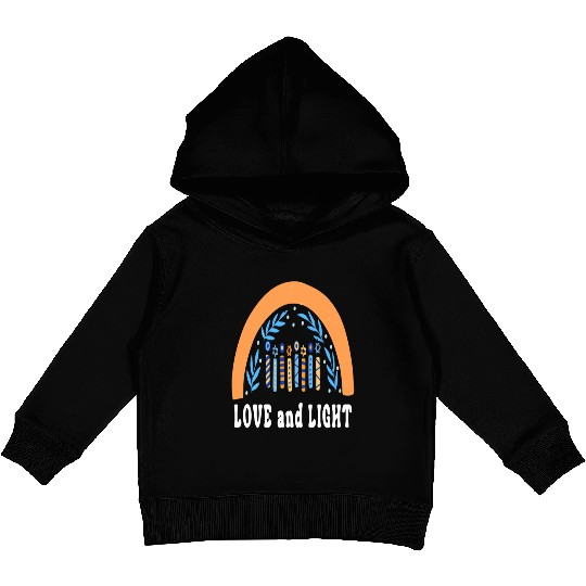 Love And Light Rainbow Hanukkah Jewish Chanukah Kids Pullover Hoodies