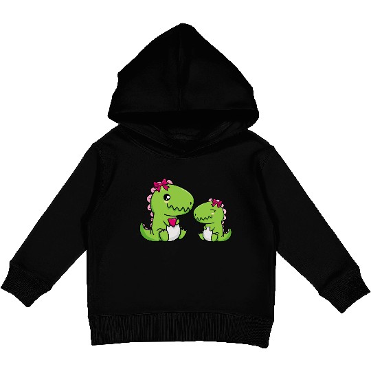 Big sister brother dino siblings boy girl heart Kids Pullover Hoodies