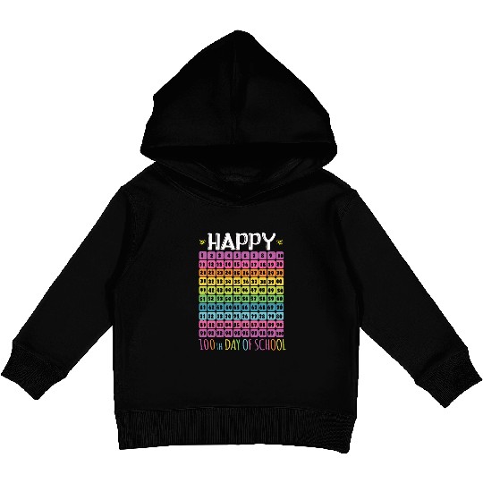 Number Student 100th Day Happy 100 Days Of School Kids Pullover Hoodies