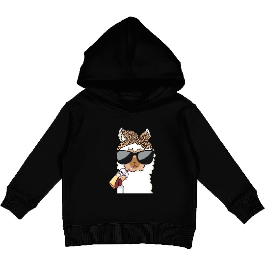 Llama Leopard Girls Women Alpaca Lover Kids Pullover Hoodies