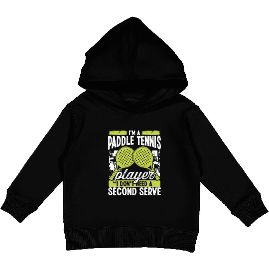 Paddle Tennis Player Match Second Serve Team Kids Pullover Hoodies