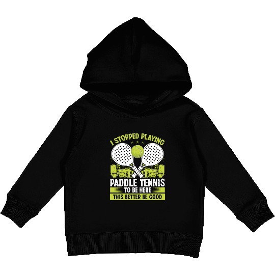 Paddle Tennis Player Match Stopped Playing Balls Kids Pullover Hoodies
