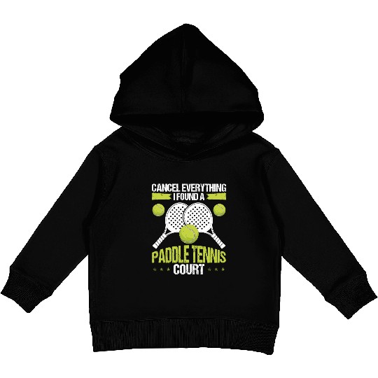 Paddle Tennis Player Match Paddle Court Balls Kids Pullover Hoodies