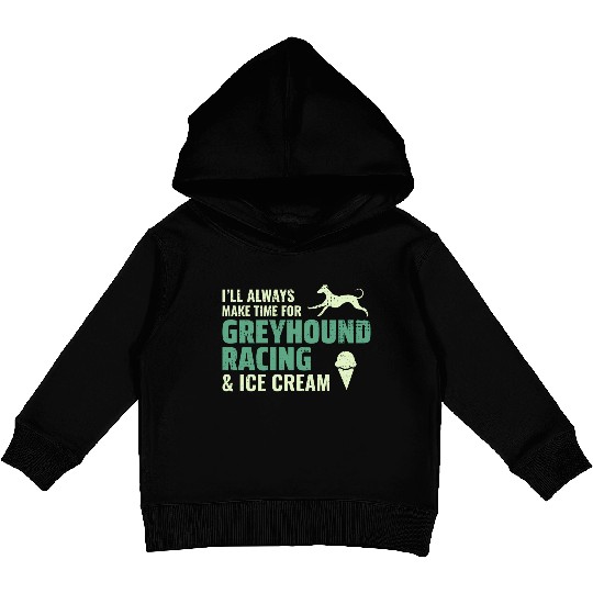 Greyhound Racing Ice Cream Dog Pet Race Animal Kids Pullover Hoodies