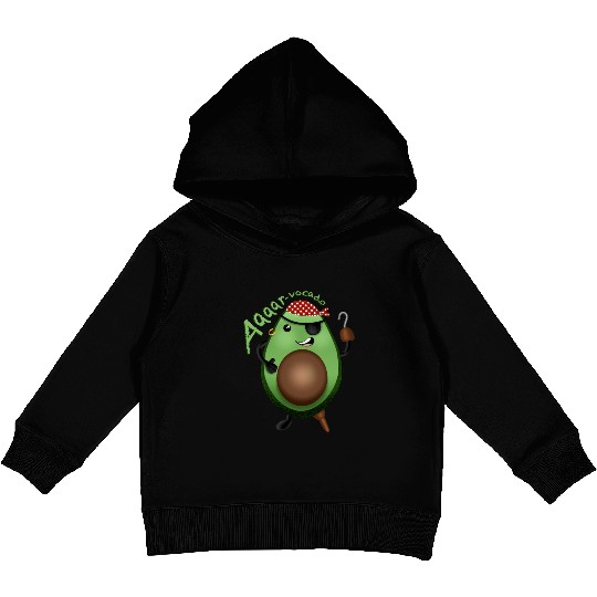 Avocado Pirate - character design Kids Pullover Hoodies