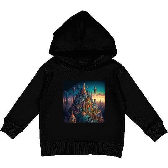 Psychedelic City 3 Kids Pullover Hoodies