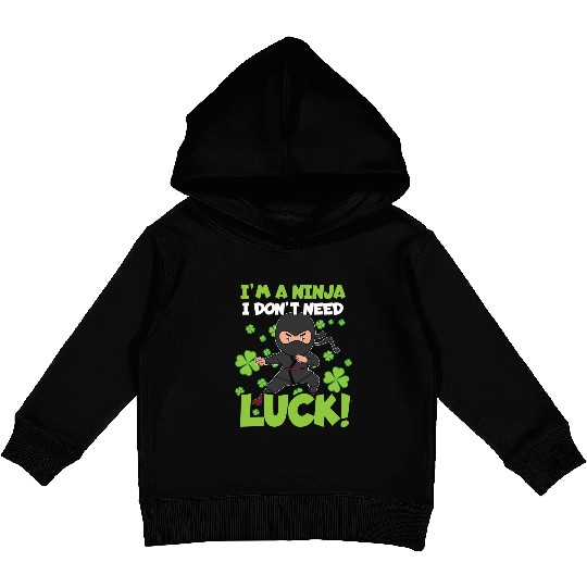 Ninja Luck Kid Japan Clover Saint Patrick Day Kids Pullover Hoodies