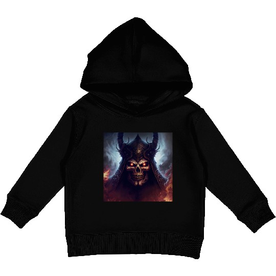 Fiery demon of death version 2 Kids Pullover Hoodies