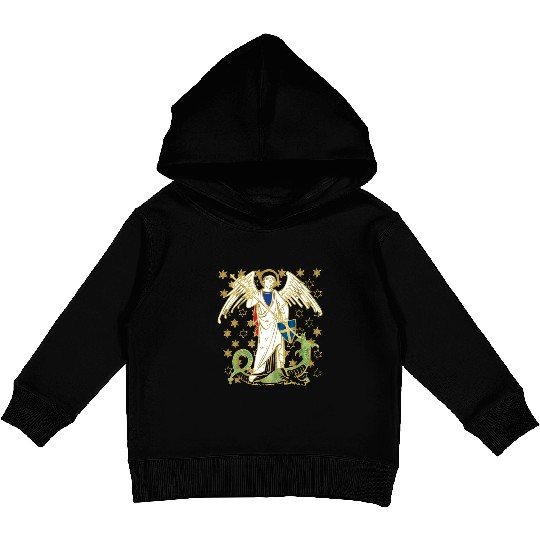 St. Michael the Archangel Icon Dragon Catholic Ang Kids Pullover Hoodies
